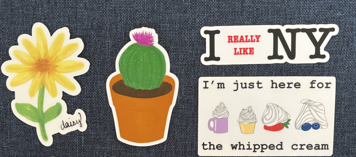 Various Stickers of Nature and Catch Phrases