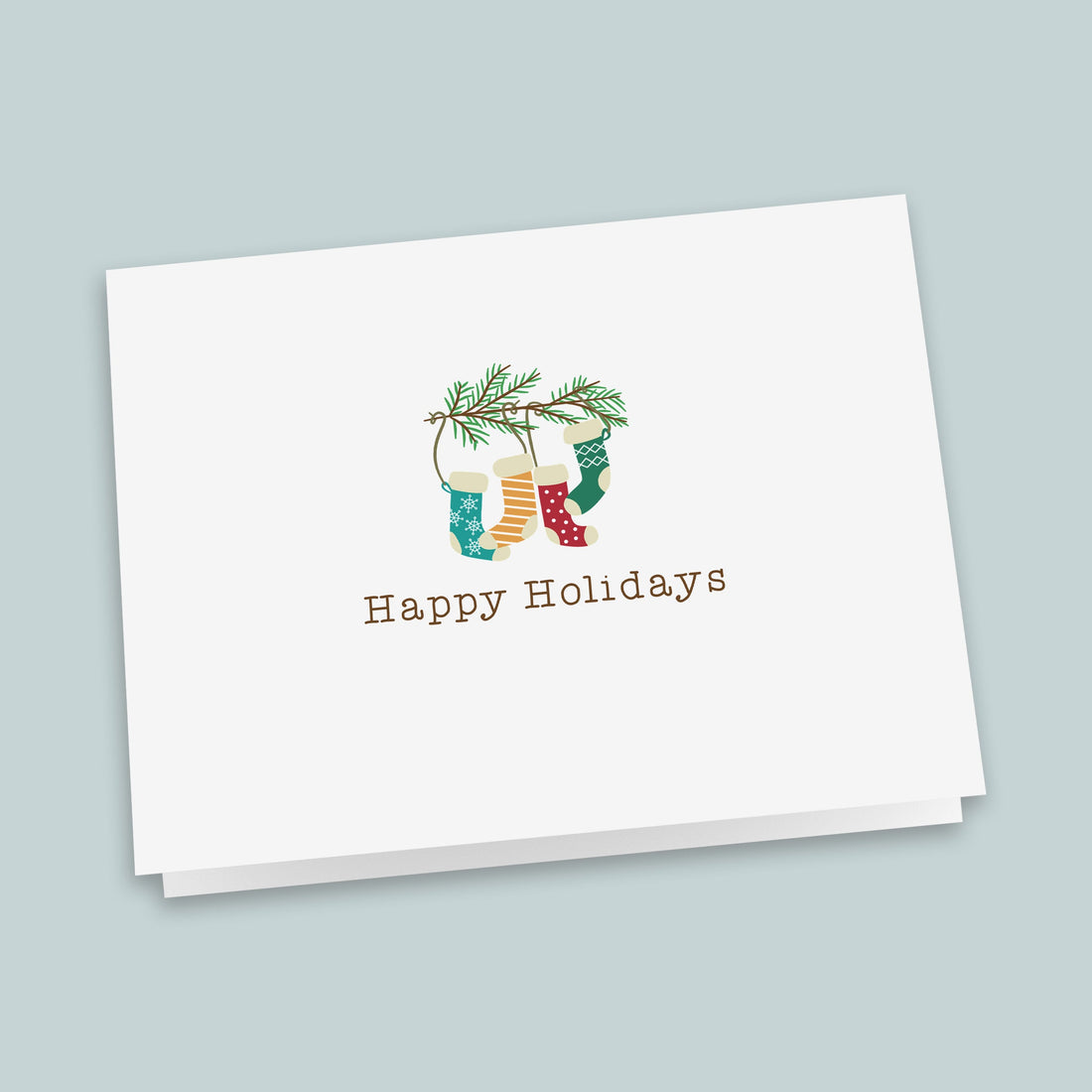 Holidays Stockings on Branch Folded Note Cards - Box of 8