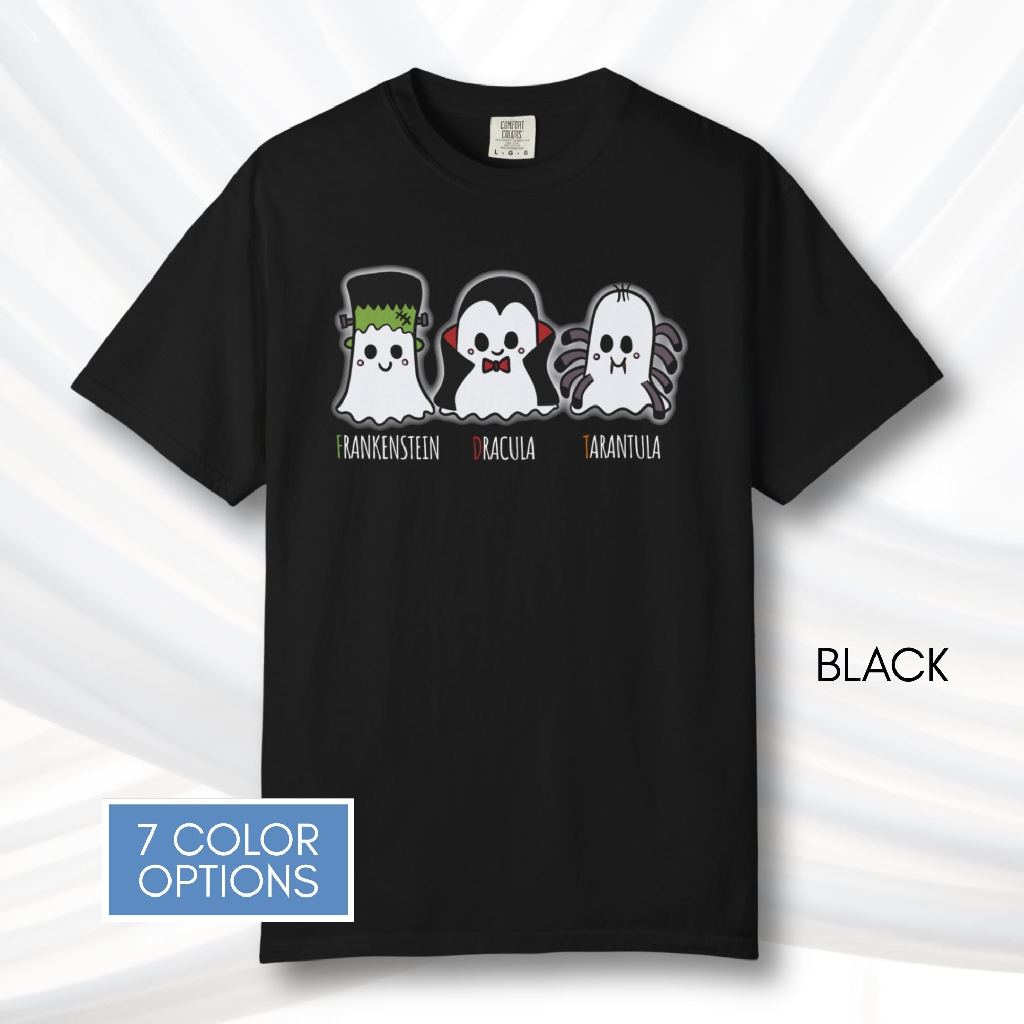subtle-fdt-ghosts-halloween-tshirt-frankenstein-dracula-tarantula-graphic-tee-black