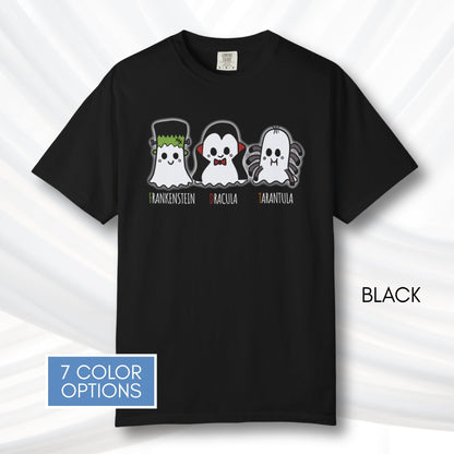 subtle-fdt-ghosts-halloween-tshirt-frankenstein-dracula-tarantula-graphic-tee-black