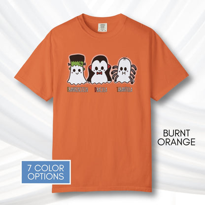 subtle-fdt-ghosts-halloween-tshirt-frankenstein-dracula-tarantula-graphic-tee-burnt-orange