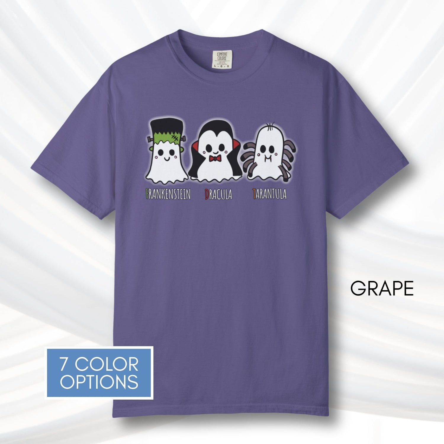 subtle-fdt-ghosts-halloween-tshirt-frankenstein-dracula-tarantula-graphic-tee-grape