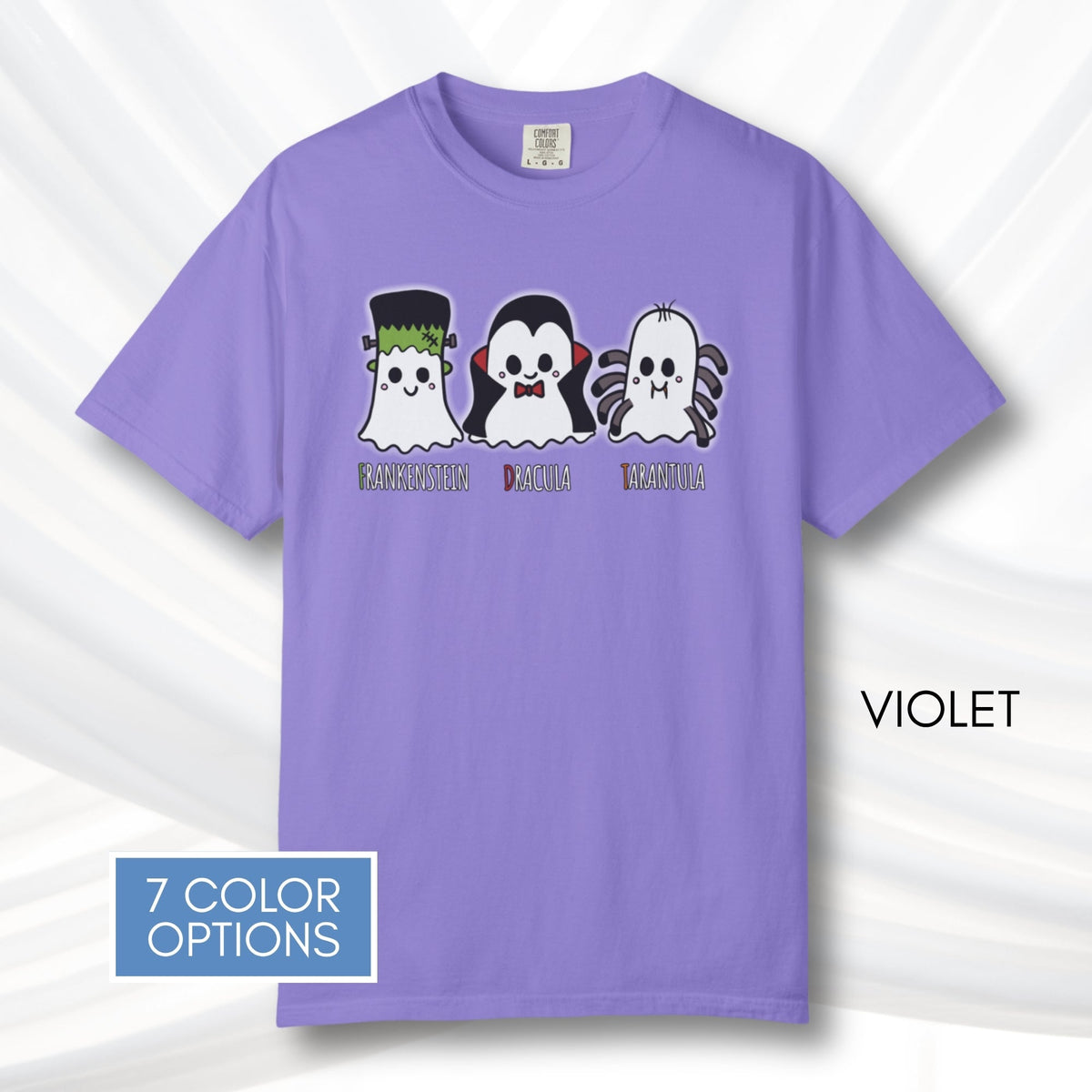 subtle-fdt-ghosts-halloween-tshirt-frankenstein-dracula-tarantula-graphic-tee-violet