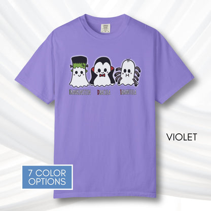 subtle-fdt-ghosts-halloween-tshirt-frankenstein-dracula-tarantula-graphic-tee-violet