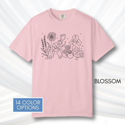 subtle-lgbtq-whimsical-flowers-unisex-tee-queer-ally-floral-t-shirt-hand-drawn-art-blossom
