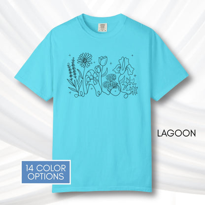 subtle-lgbtq-whimsical-flowers-unisex-tee-queer-ally-floral-t-shirt-hand-drawn-art-lagoon