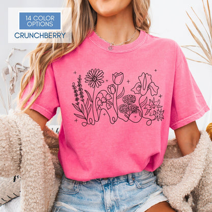subtle-lgbtq-whimsical-flowers-unisex-tee-queer-ally-floral-t-shirt-hand-drawn-art