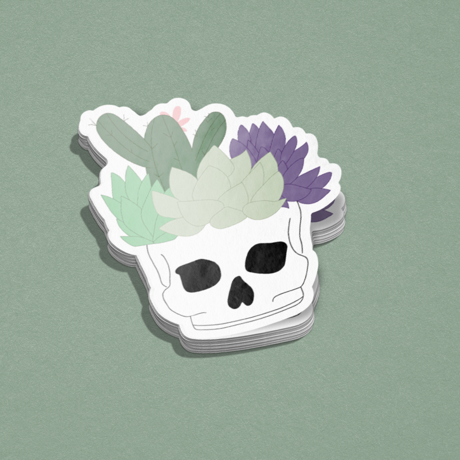Skull succulent sticker