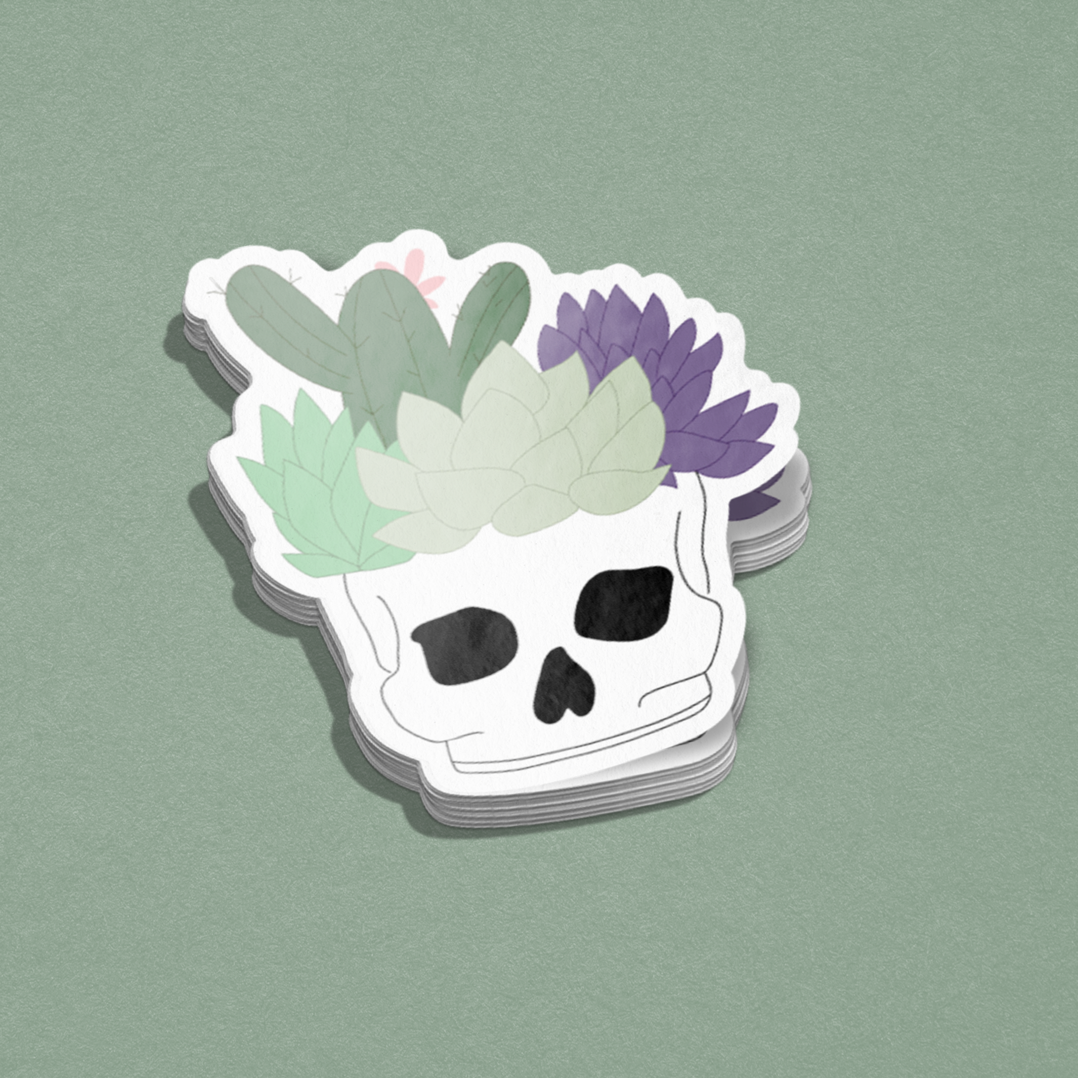 Skull succulent sticker