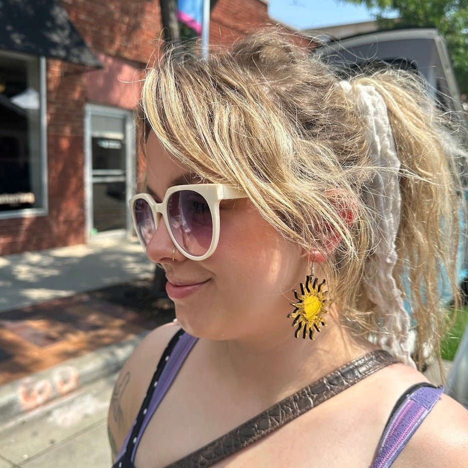 Sun and Moon Dangle Earrings - - Cate&