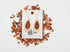 Teardrop wood earrings with maple and padauk inlay on sterling silver earwires, handmade by PRWMade