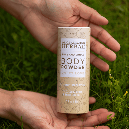 Sweet Love Body Powder 2.5oz Lifestyle Human Hand Outdoor Square