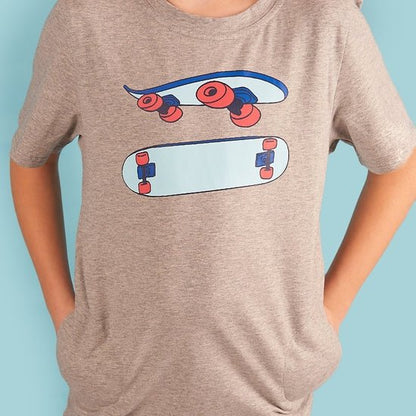 Light Heather Grey Skateboard Tag Tee