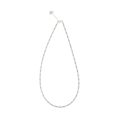 Handmade tanzanite silver beaded necklace, ethical artisan jewelry — Petite Protea Chicago