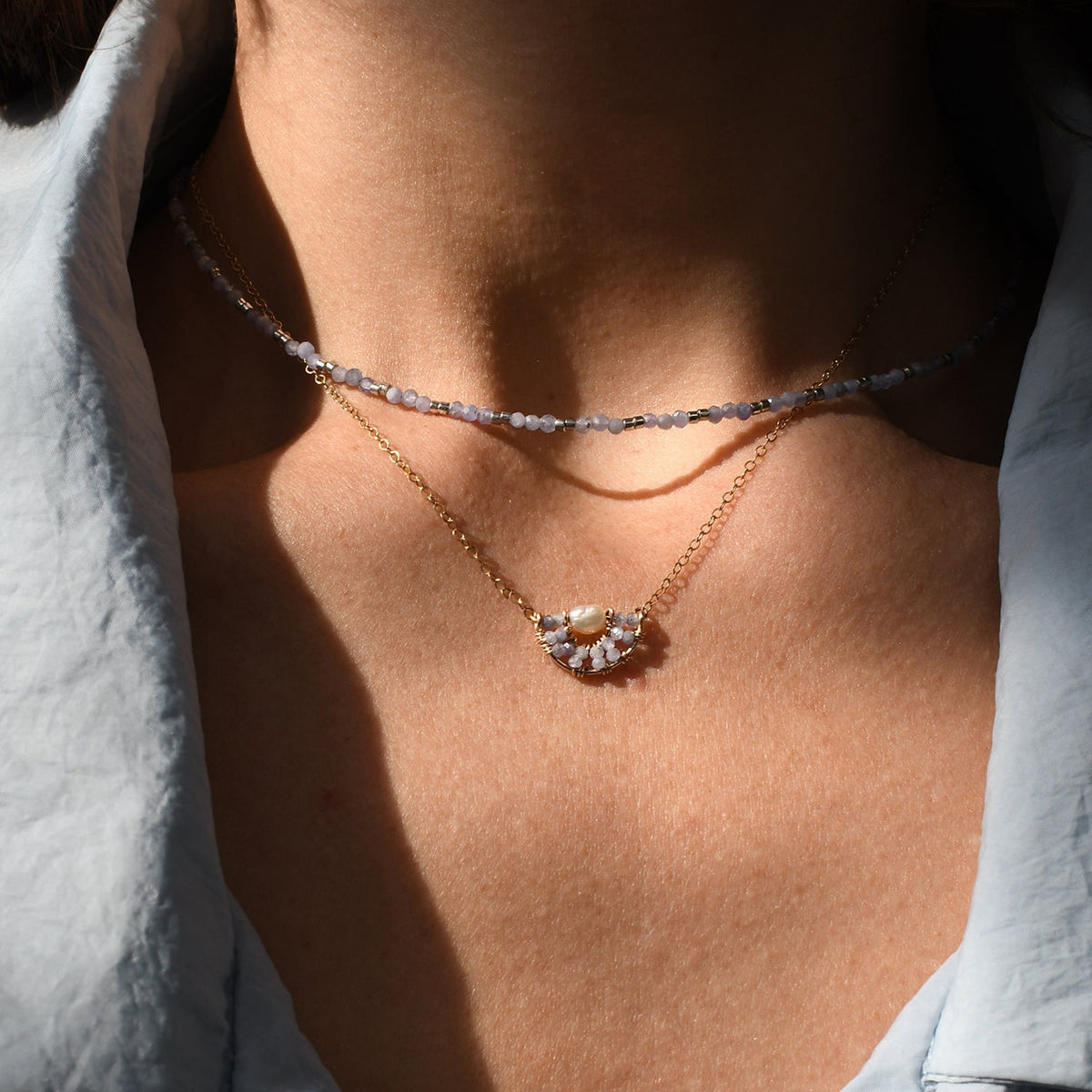 Tanzanite &amp; silver artisan necklace, jewelry &amp; gifts available online at Petite Protea