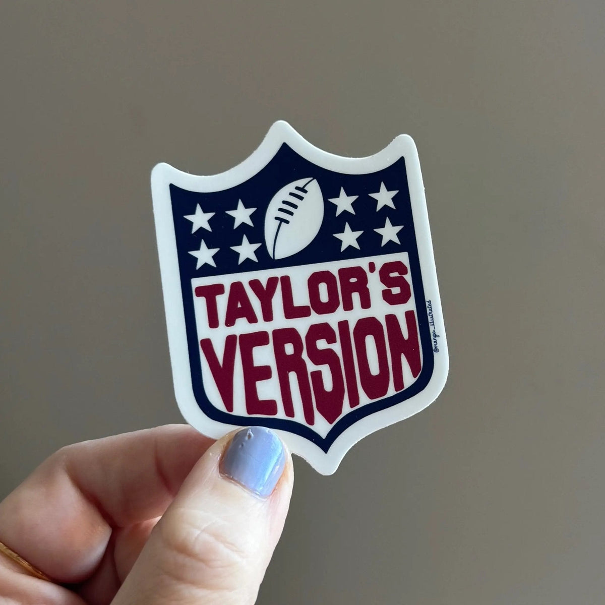 (Tay’s Version) of football sticker — waterproof vinyl decal for laptops, water bottles, and journals by indie artist MangoIllustrated
