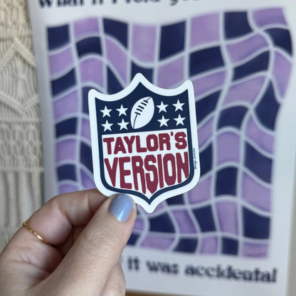 (Tay’s Version) of football sticker detail — close up of the hand lettering by indie artist MangoIllustrated