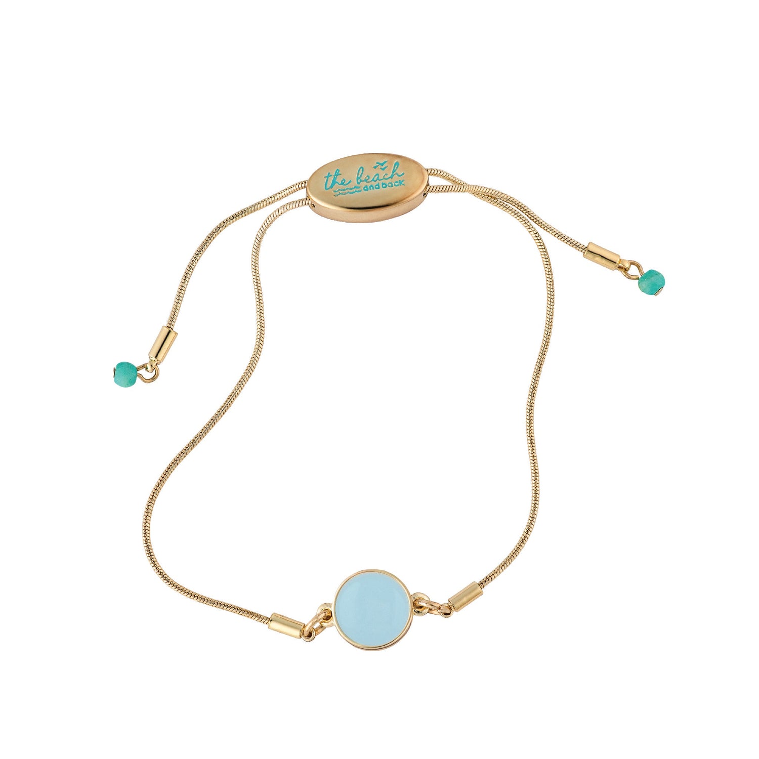 dana point circle slider bracelet aqua