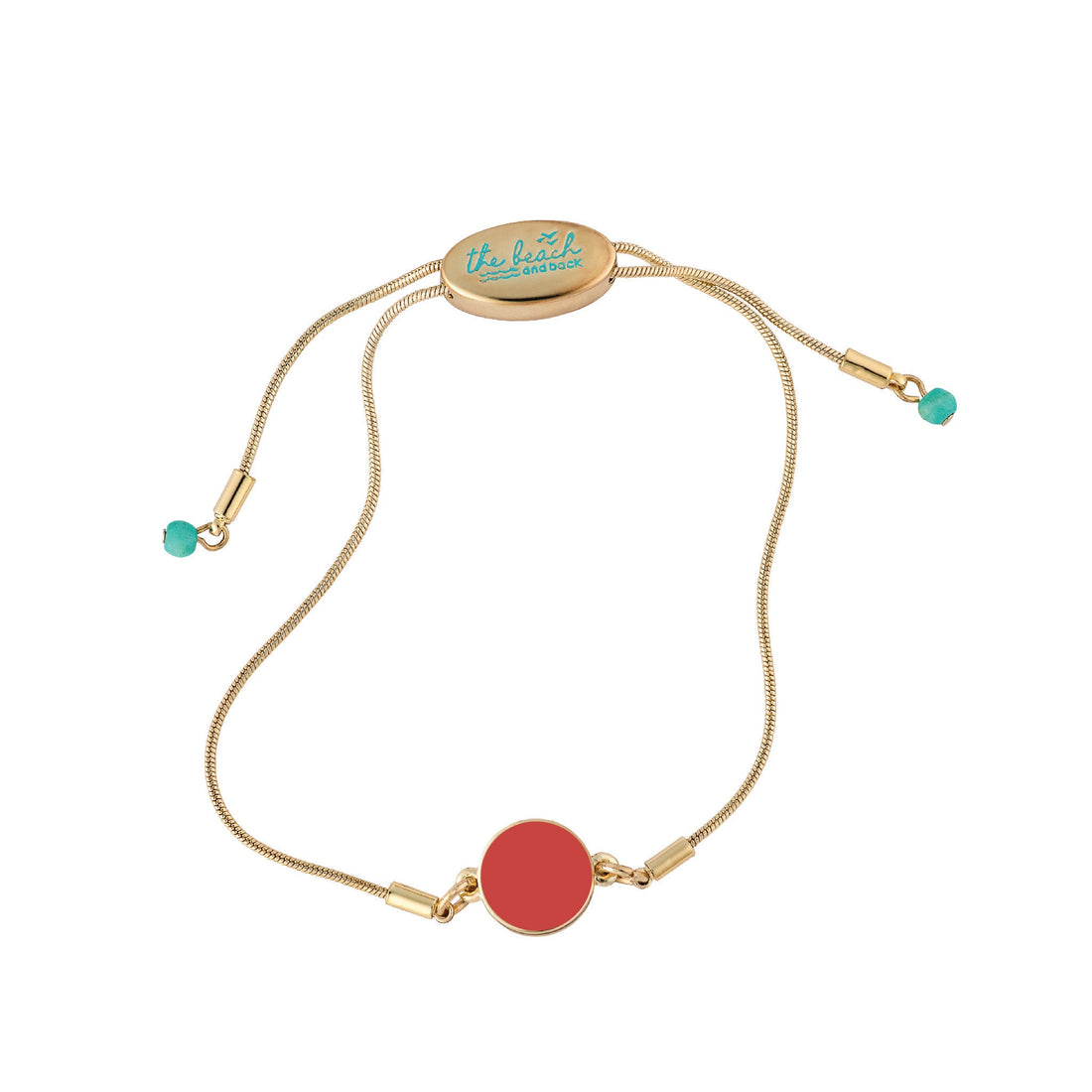 dana point circle slider bracelet coral