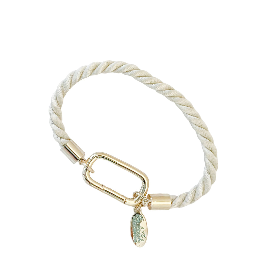 charleston carabiner cord bracelet cream gold