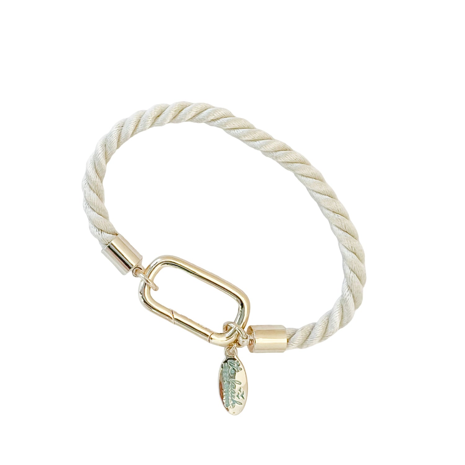 charleston carabiner cord bracelet cream gold