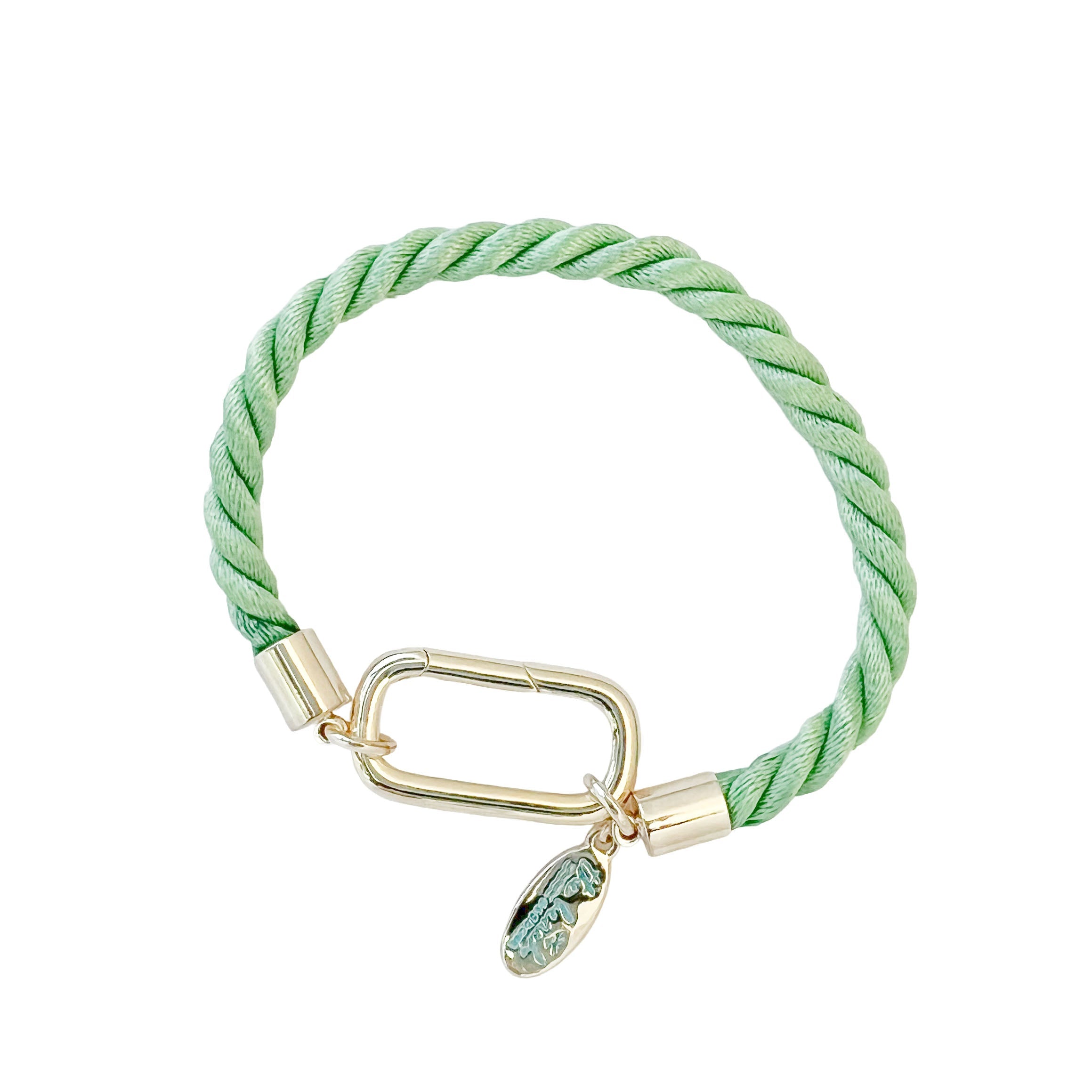charleston carabiner cord bracelet mint gold