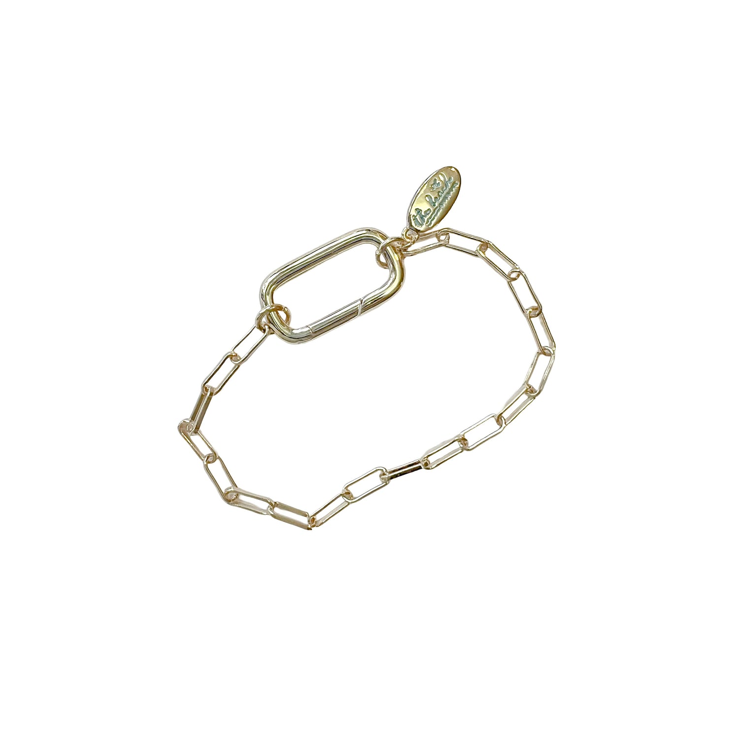 charleston paperclip chain link bracelet gold