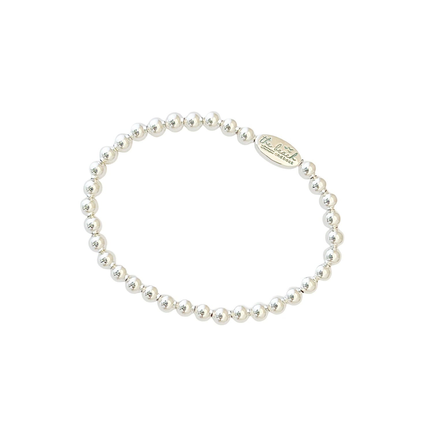 newport bead stretch bracelet silver