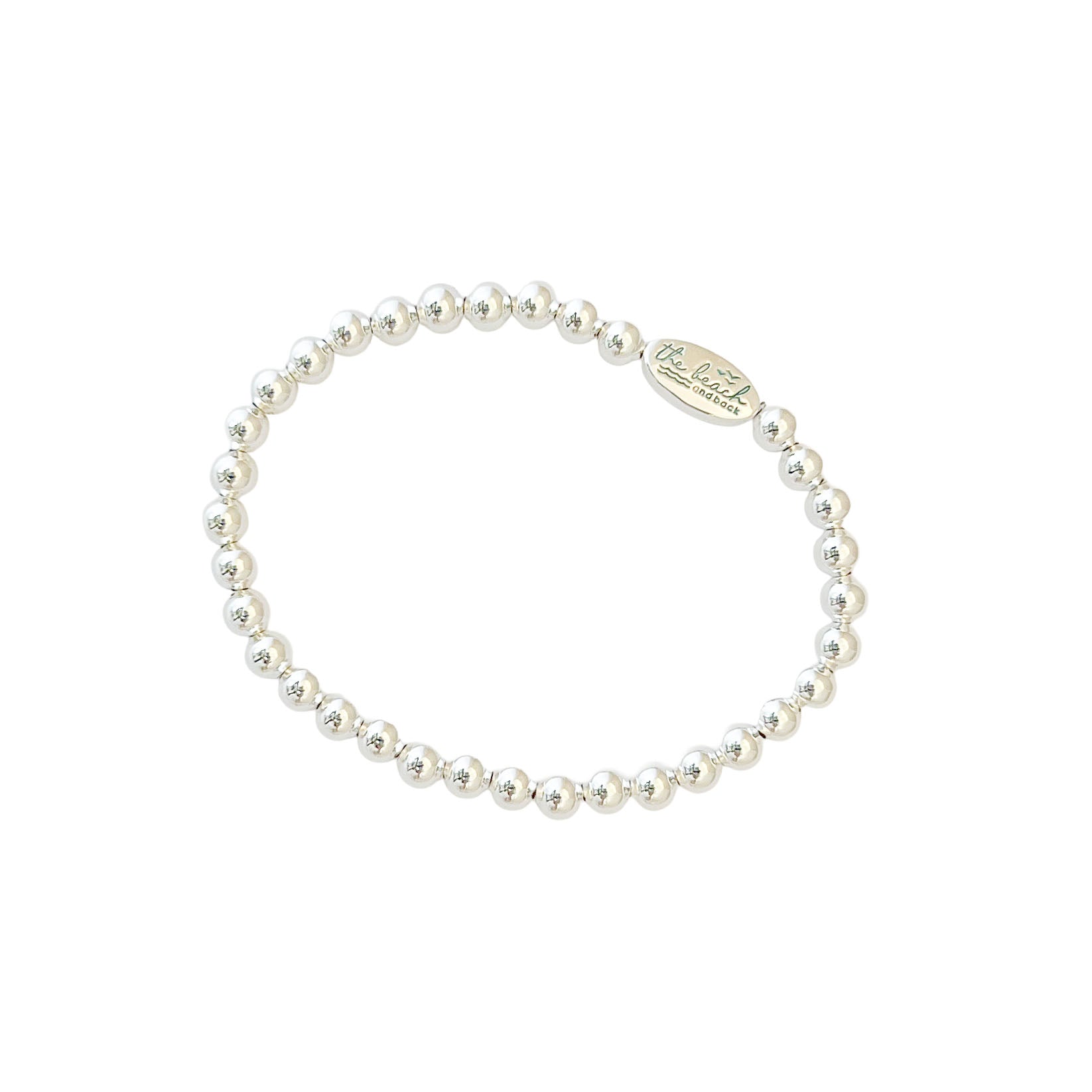 newport bead stretch bracelet silver