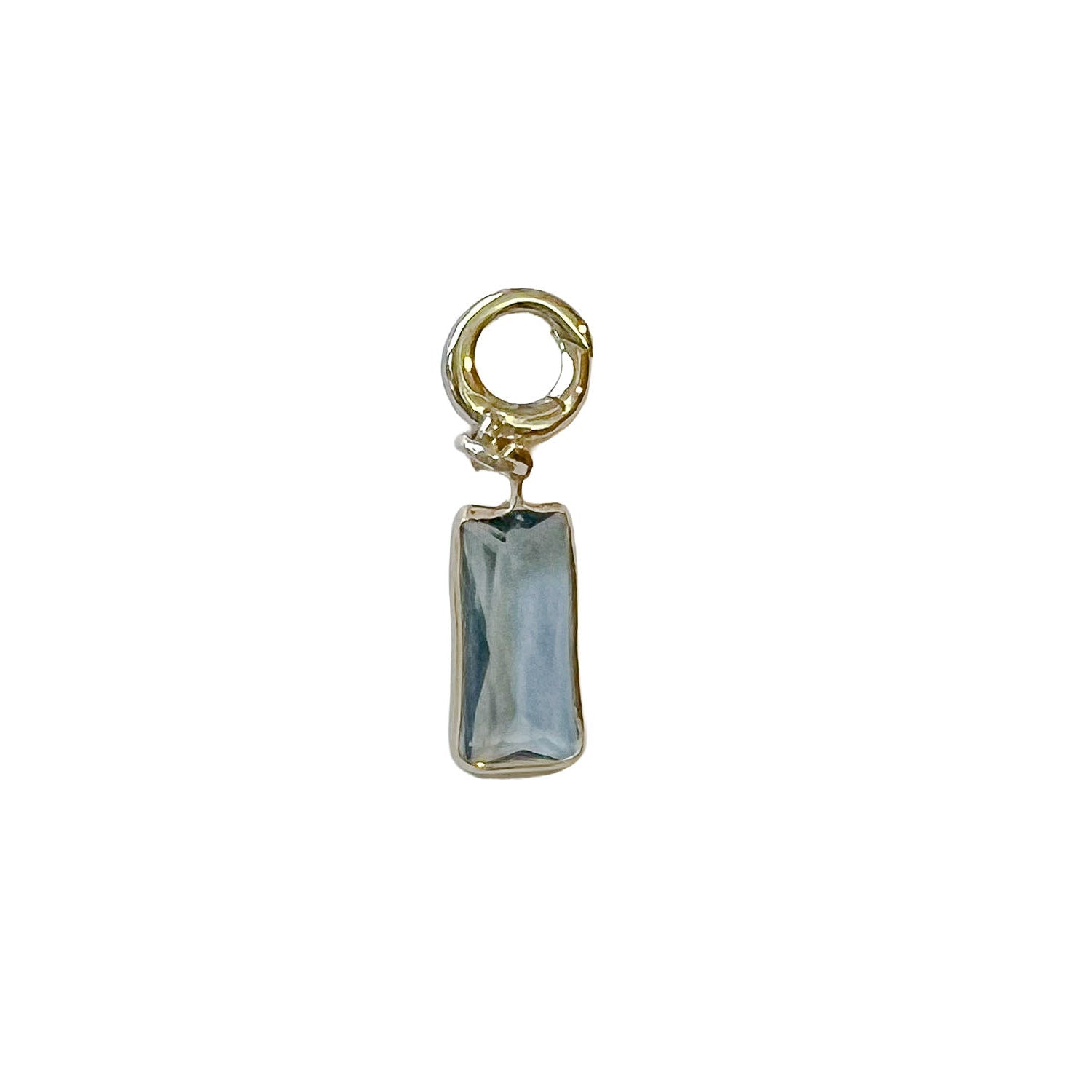charleston gold blue rectangle drop charm