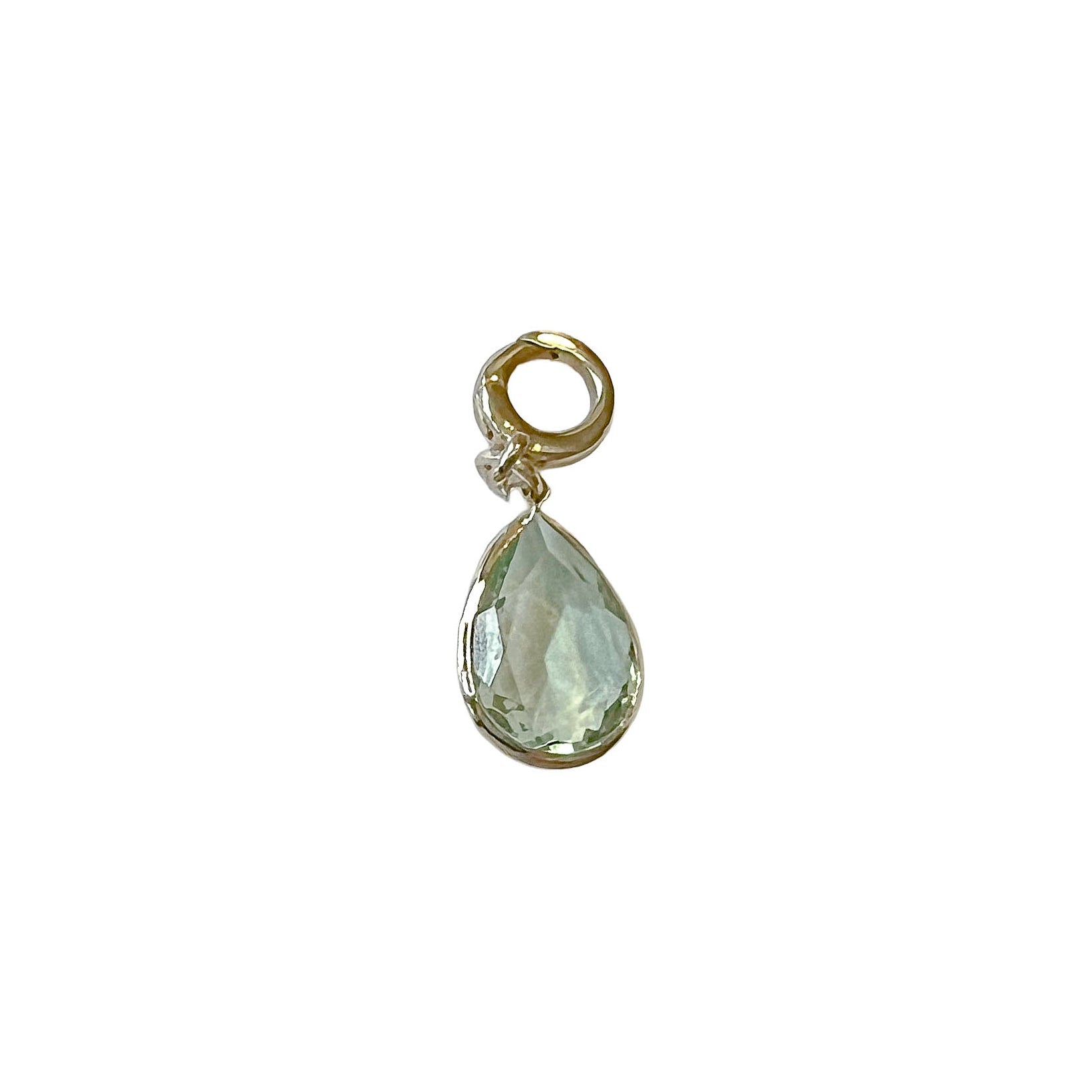 charleston gold aqua pear drop charm