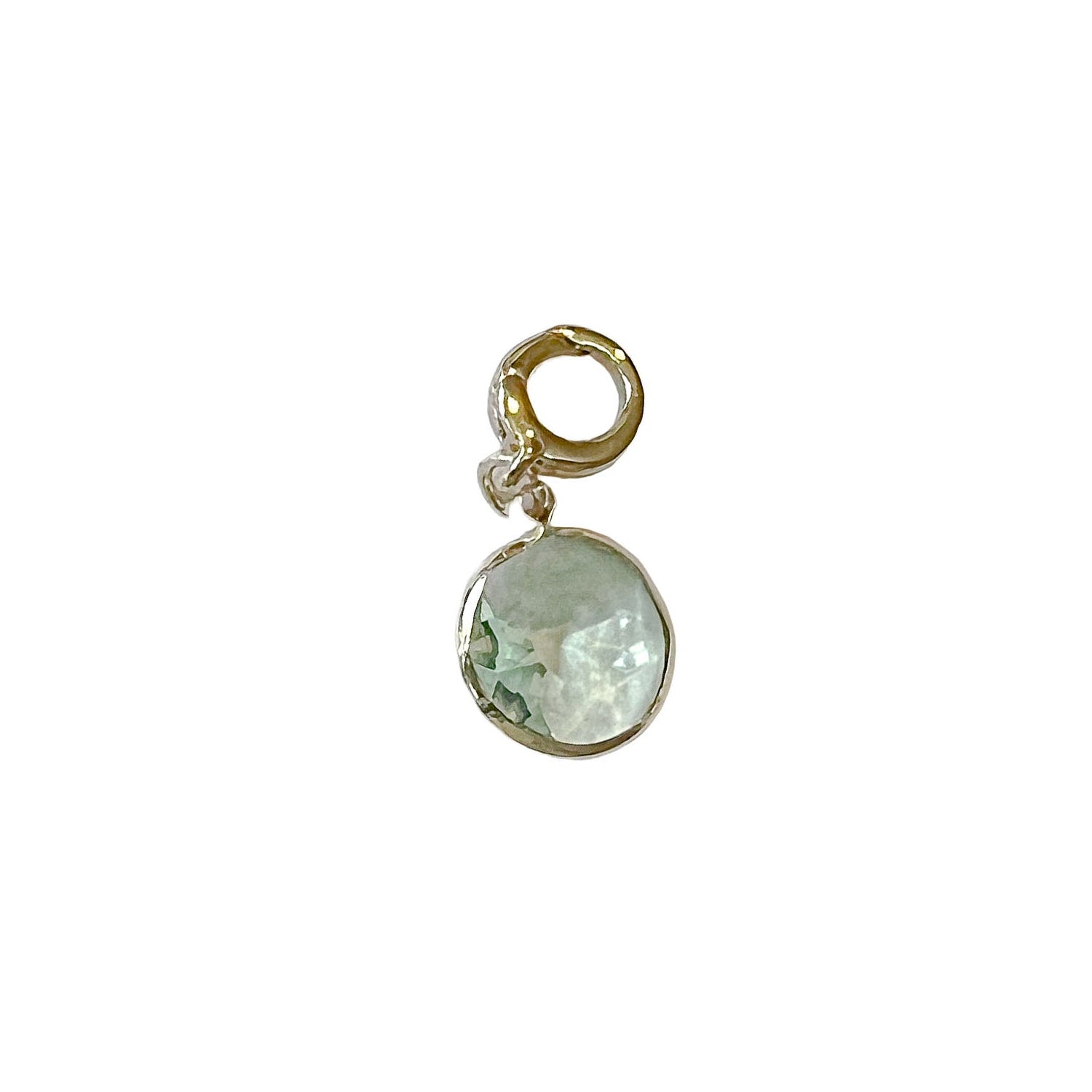 charleston gold aqua circle drop charm