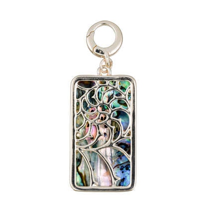 charleston gold abalone nautilus rectangle charm