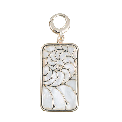 charleston gold mother of pearl nautilus rectangle charm