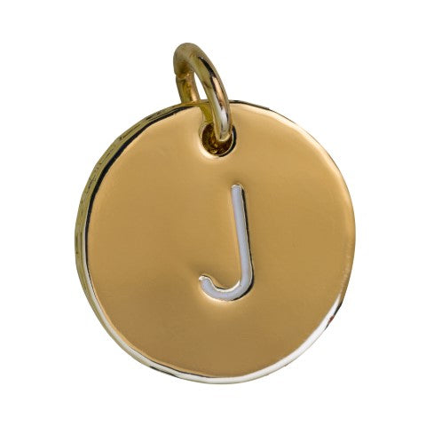 charleston coin initial with crystal edge - j