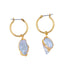 ocean springs organic shape pearl hoop drop earrings