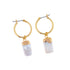 ocean springs rectangular pearl hoop drop earrings