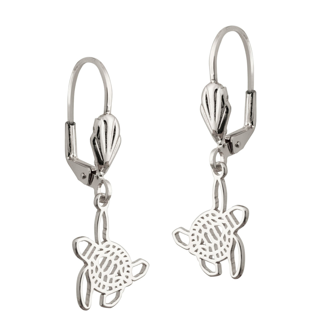 bald head island sea turtle coin leverback earring silver
