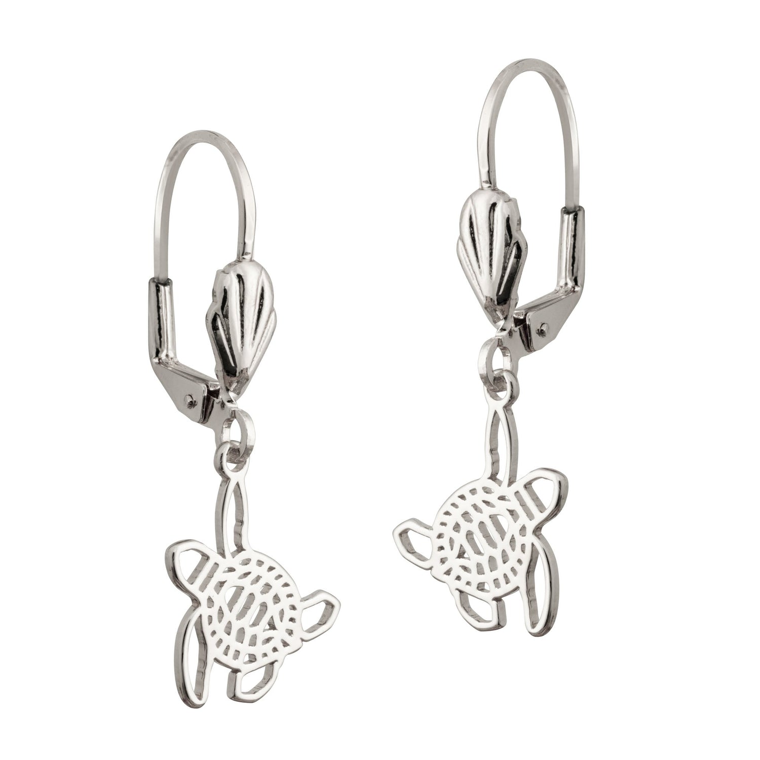 bald head island sea turtle coin leverback earring silver