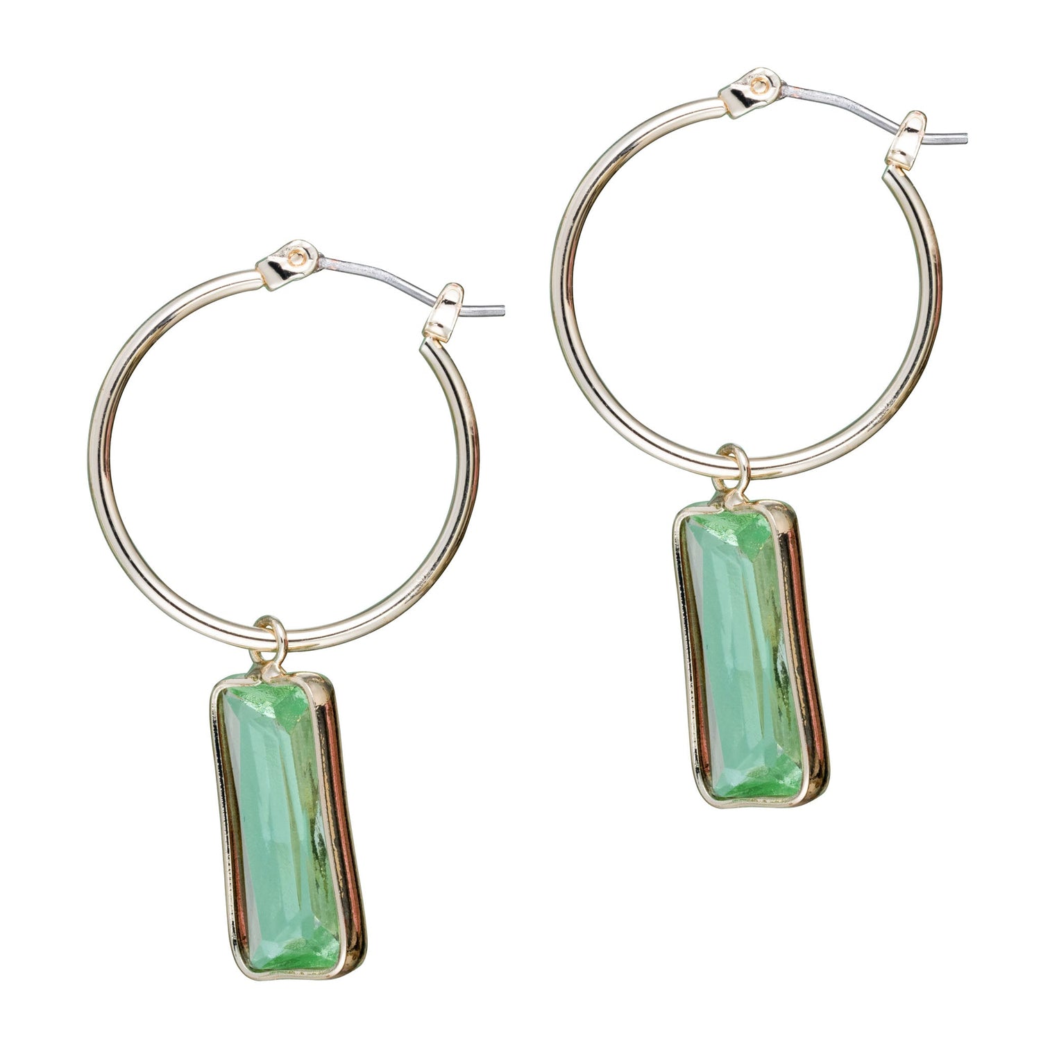 charleston rectangle hoop ears aqua gold