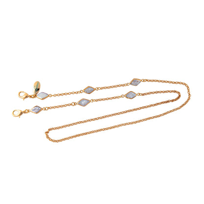 naples mask / eyeglasses convertible chain with diamond shape pearls