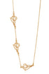 gold three conch shells on adjustable chain necklace