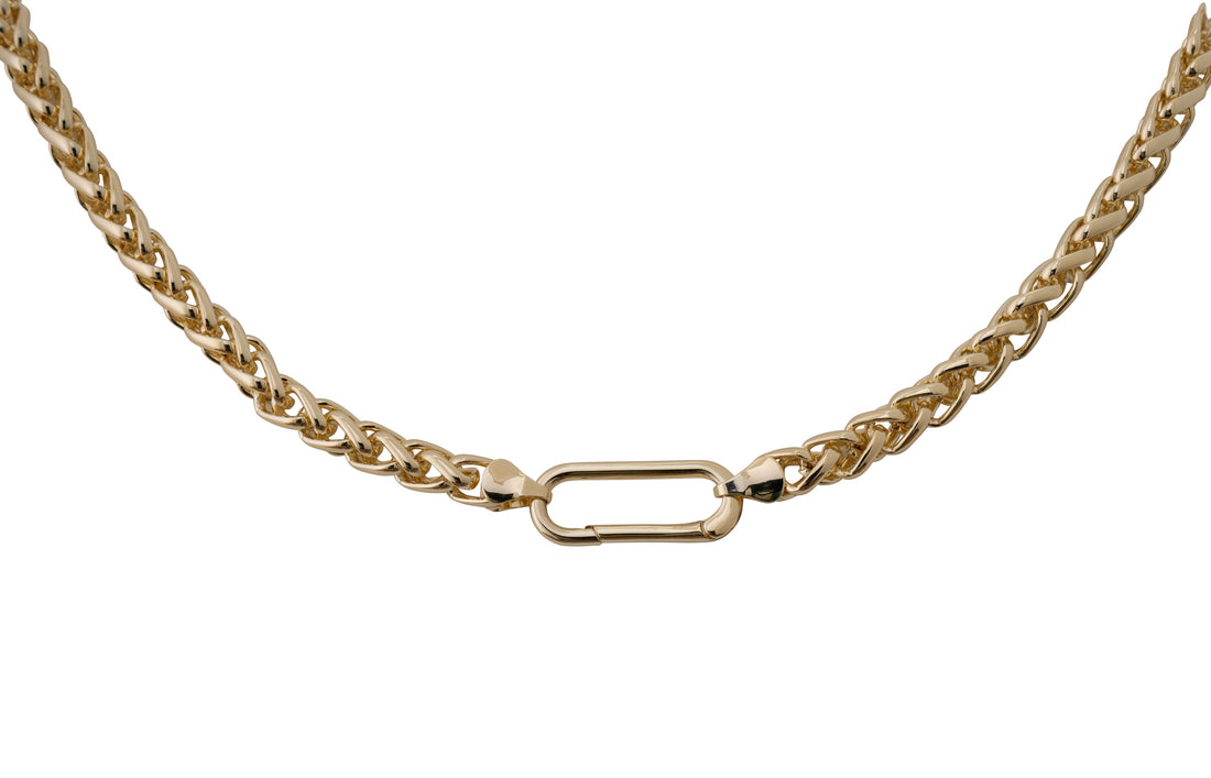 charleston foxtail carabiner base necklace gold