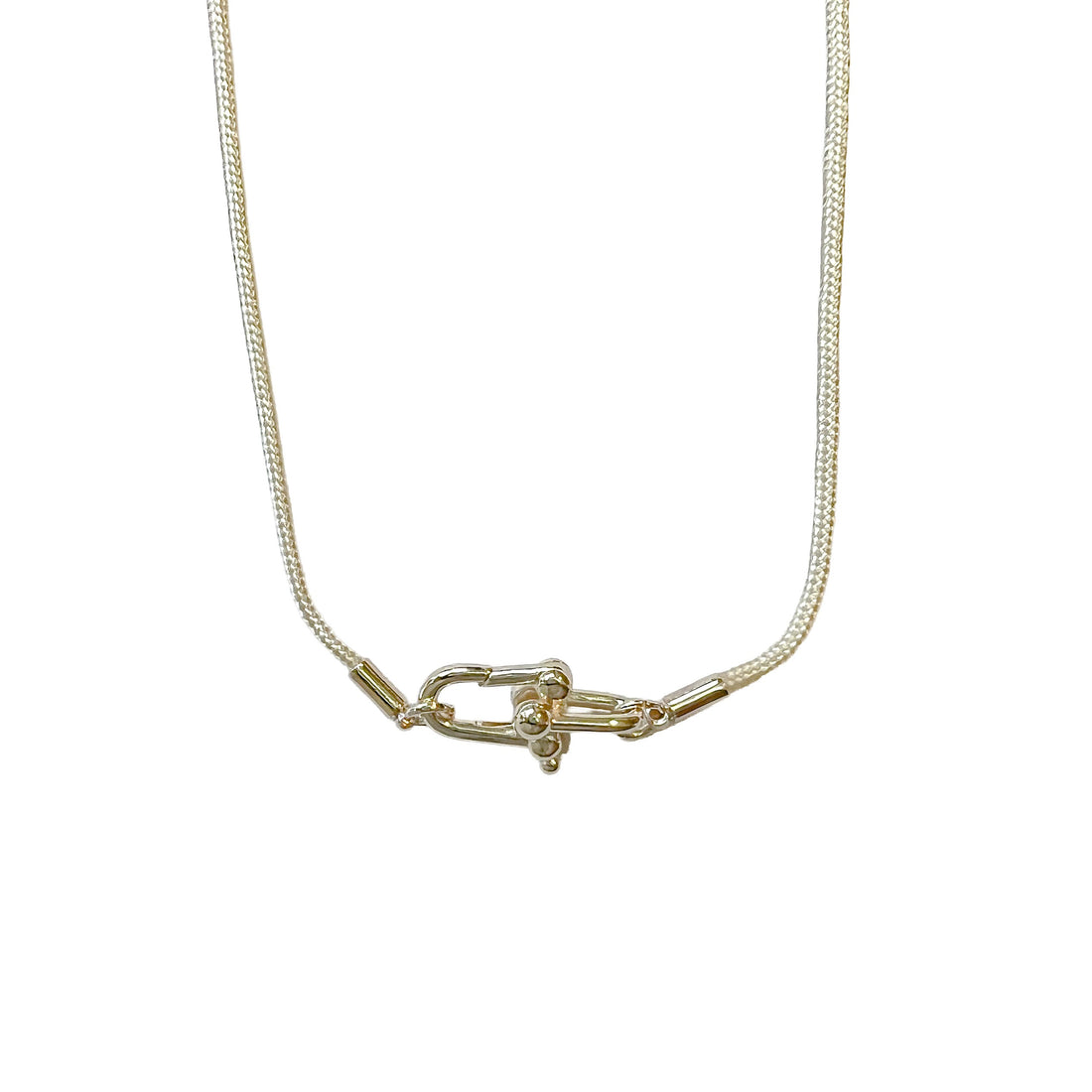 newport paracord link necklace cream gold