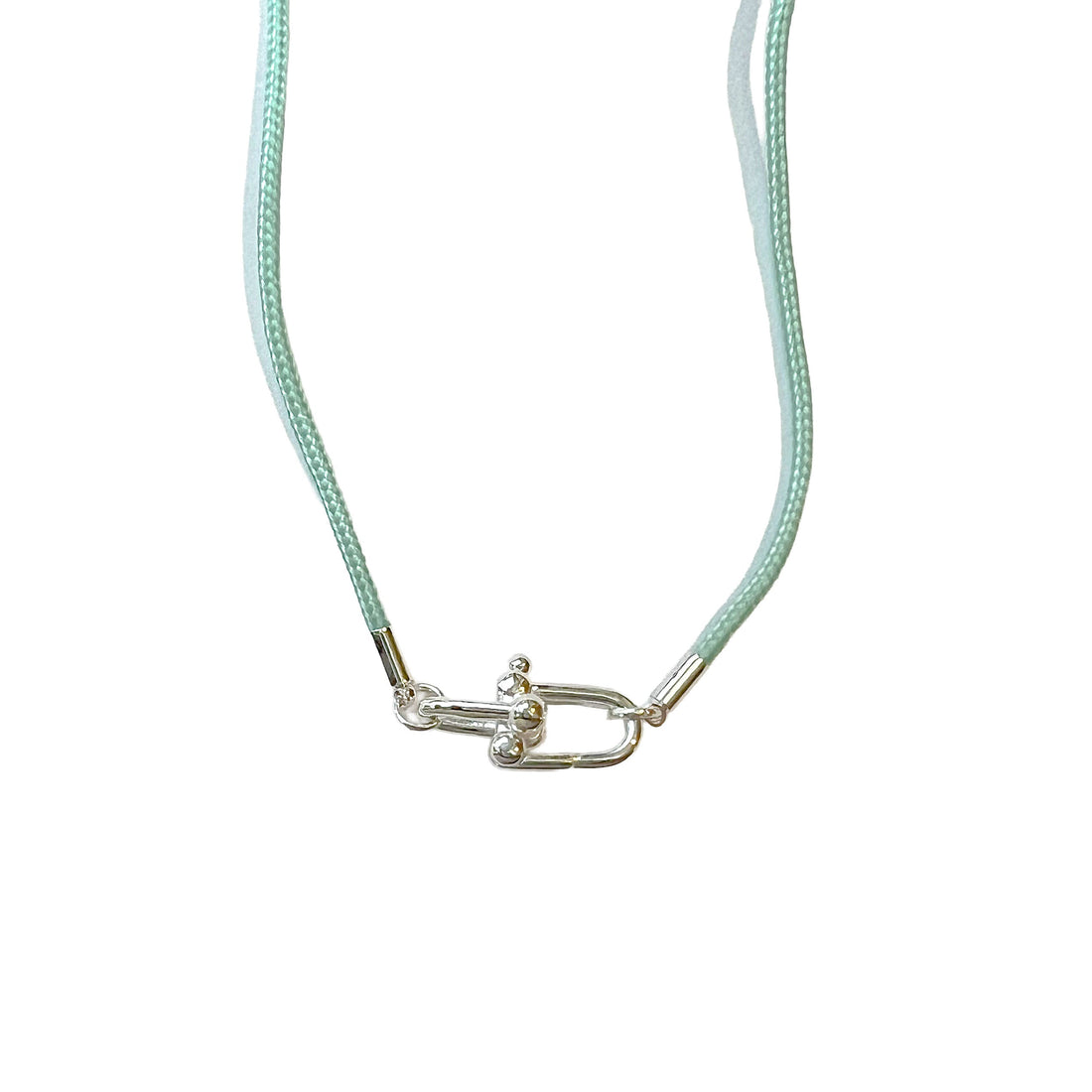 newport paracord link necklace turquoise silver