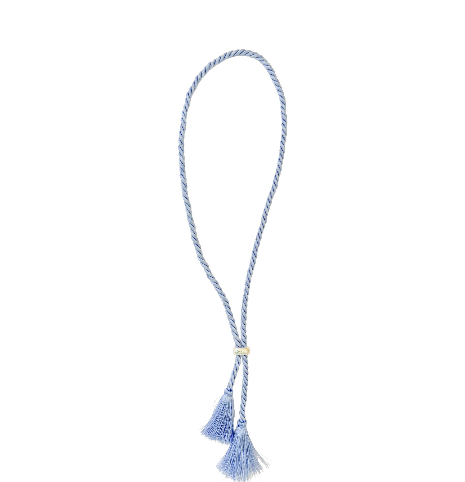 charleston tassel cord necklace blue gold