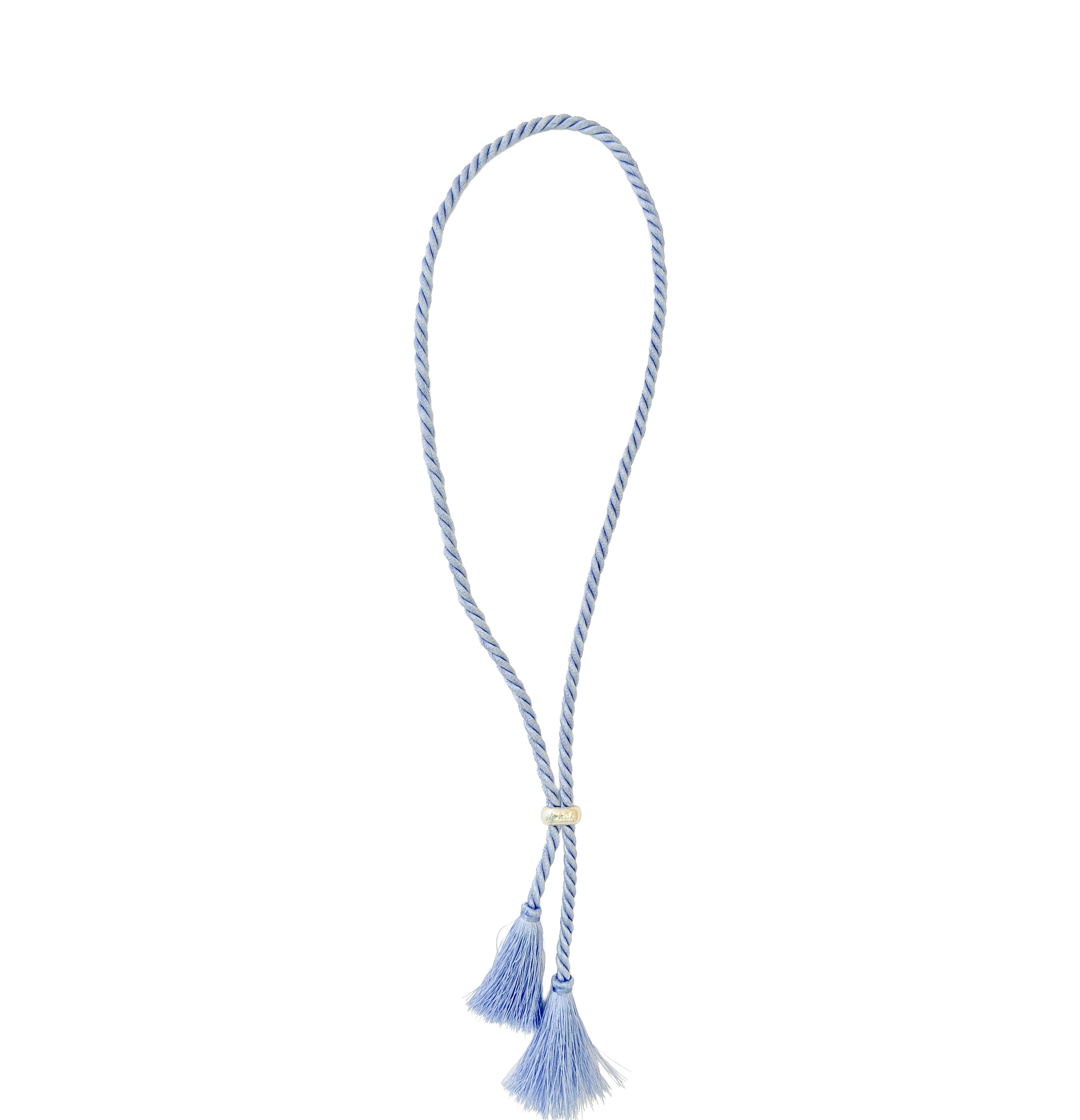 charleston tassel cord necklace blue gold