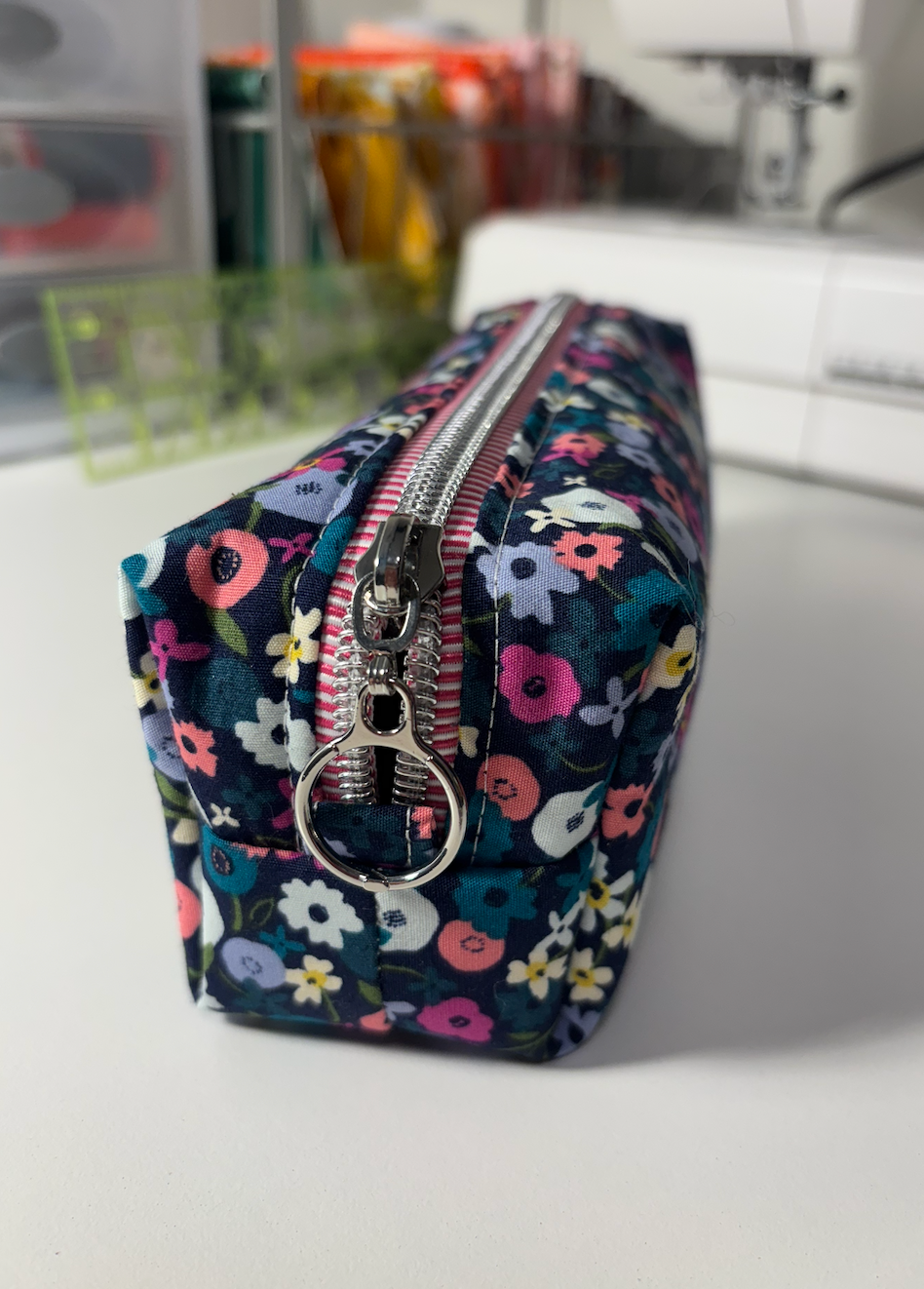 Small Boxy Pencil Case or Travel Pouch