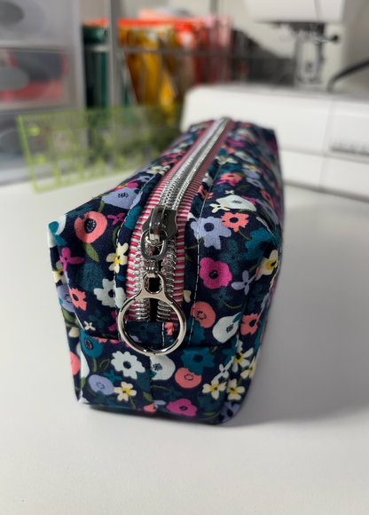 Small Boxy Pencil Case or Travel Pouch