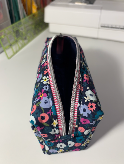 Small Boxy Pencil Case or Travel Pouch